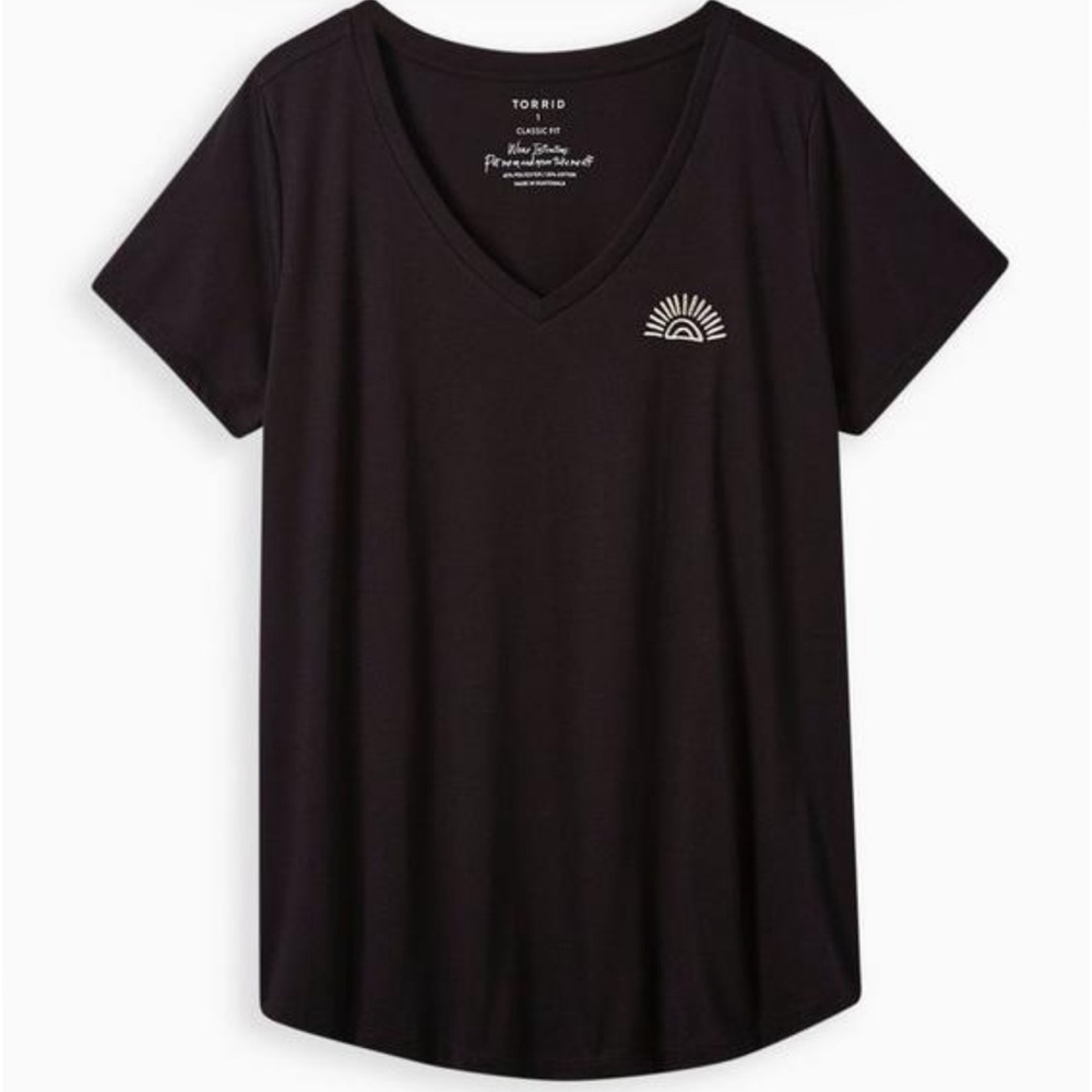 Girlfriend Tee - Signature Jersey Embroidered Sun Black Sz 5